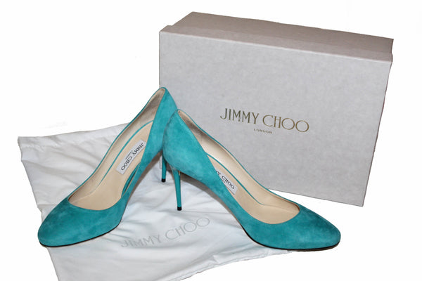 Jimmy Choo Malibu Suede Esme 38 Pumps Heel Size 39.5 | Italystation.com - Shop Now at italystation.com