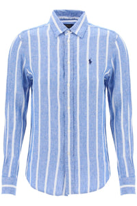 relaxed fit linen shirt 211910644007 1624 BLUE WHITE