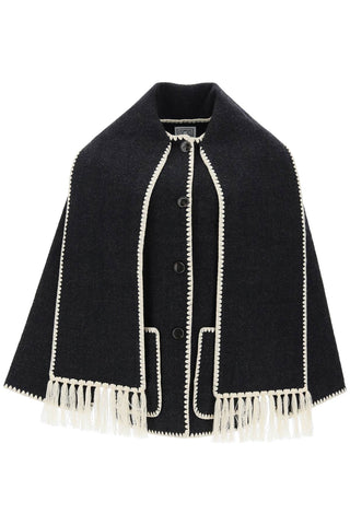 embroidered scarf jacket 221 117 709 DARK GREY MELANGE