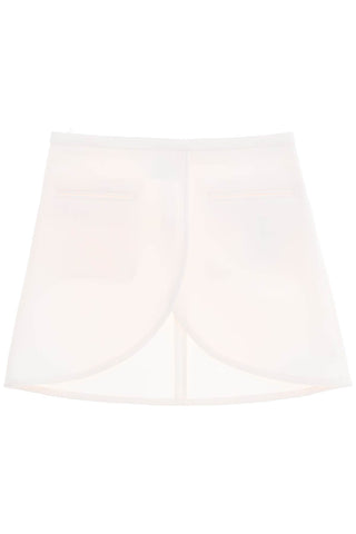 Courreges ellipse twill mini skirt in 224CJU171PL0007 OFF WHITE