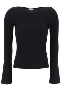 ribbed knit pullover sweater 224MPU163FI0001 BLACK