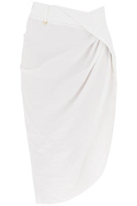 la jupe saudade asymmetric skirt 241SK047 1020 WHITE