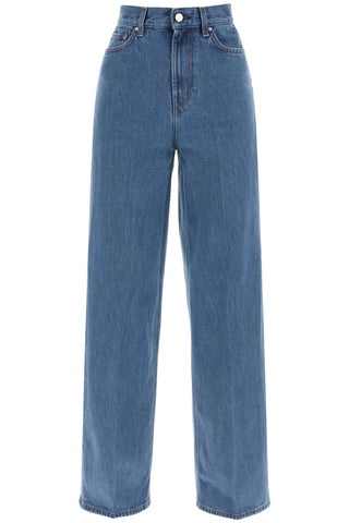 organic cotton wide leg jeans. 242 WRB2426 FB0045 32 VIBRANT BLUE