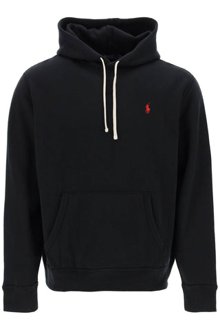 hoodie in fleece-back cotton 710766778008 POLO BLACK