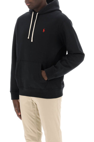 hoodie in fleece-back cotton 710766778008 POLO BLACK