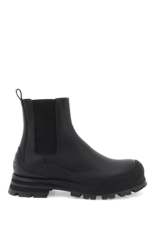 Alexander mcqueen leather chelsea ankle boots 777807 WIEQ3 BLACK