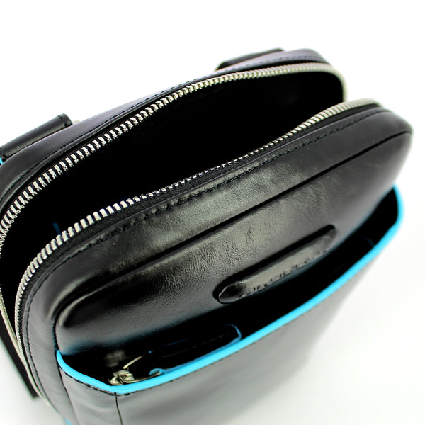 Piquadro - organised crossbody blue square - ca3084b2 - nero | Italystation.com - Shop Now at italystation.com