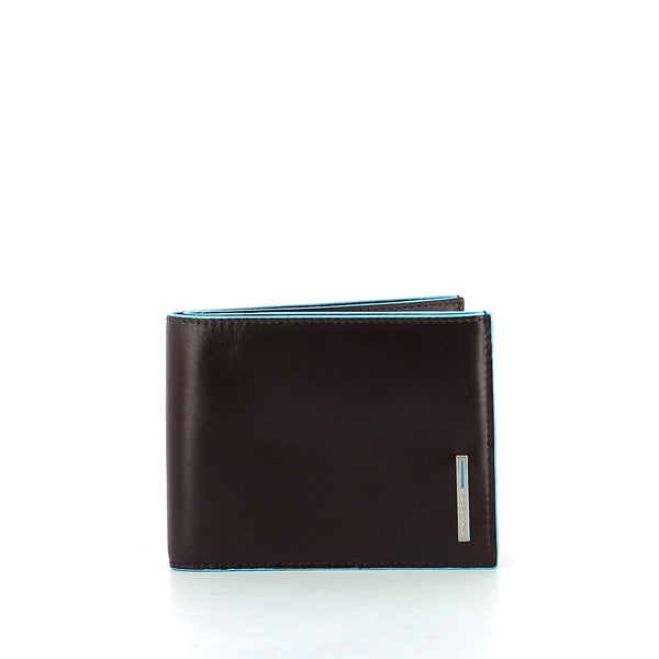 Piquadro - wallet with coin pouch blue square - pu1240b2 - mo | Italystation.com - Shop Now at italystation.com