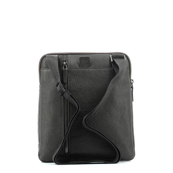 Piquadro - leather organised crossbody black square - ca1816b | Italystation.com - Shop Now at italystation.com