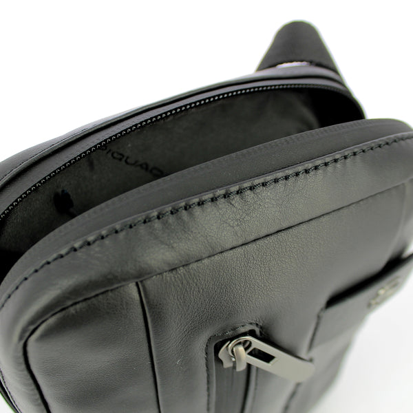 Piquadro - organised leather crossbody urban - ca1816ub00 - n | Italystation.com - Shop Now at italystation.com