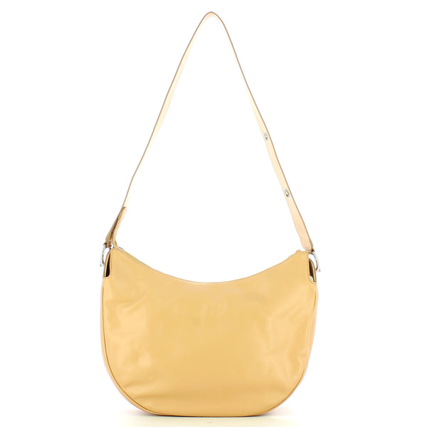 Borbonese - borsa luna bag medium in pelle beige op naturale | Italystation.com - Shop Now at italystation.com