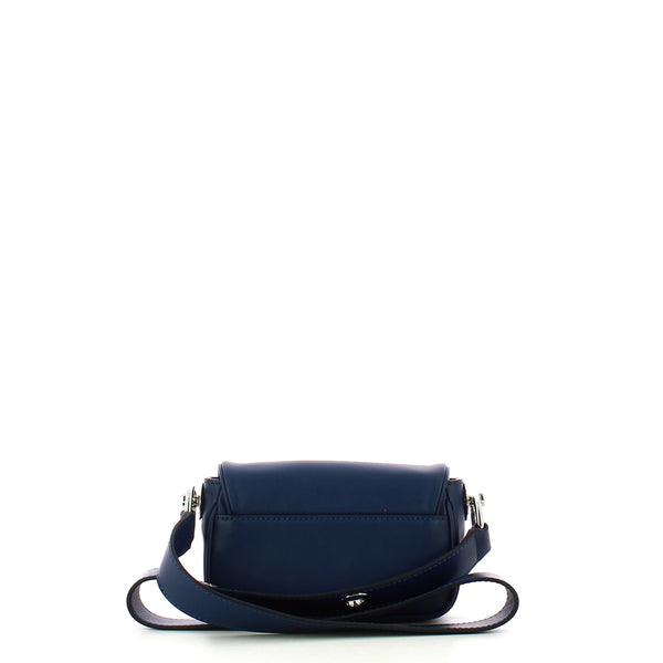 Borbonese - mini borsa a tracolla in pelle blu op naturale - | Italystation.com - Shop Now at italystation.com
