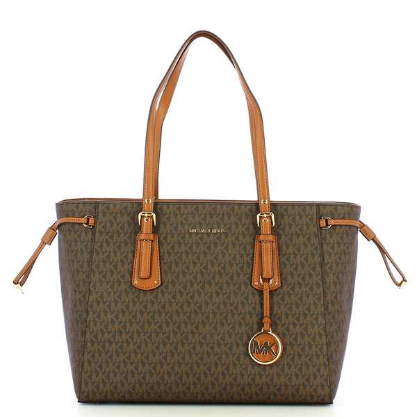 Michael Kors Michael kors - voyager medium brown logoed tote - 30f8gv6 | Italystation.com - Shop Now at italystation.com