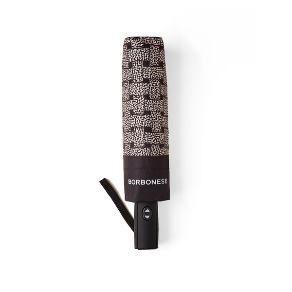 Borbonese - Mini Umbrella OP Naturale Nero - 6DW801O78 - OP/NATURALE/NERO
