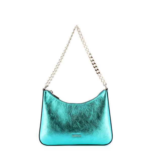 Iuntoo - borsa a spalla media eleganza metallic acqua - 168073  | Italystation.com - Shop Now at italystation.com