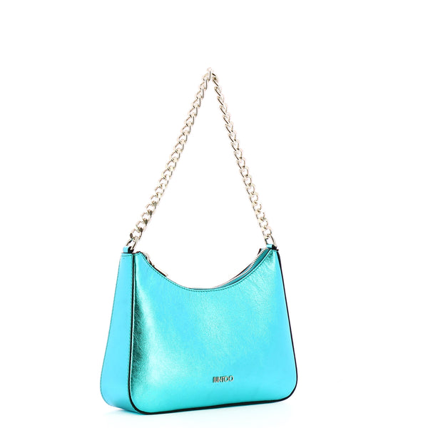 Iuntoo - borsa a spalla media eleganza metallic acqua - 168073  | Italystation.com - Shop Now at italystation.com