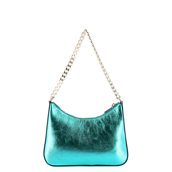 Iuntoo - borsa a spalla media eleganza metallic acqua - 168073  | Italystation.com - Shop Now at italystation.com