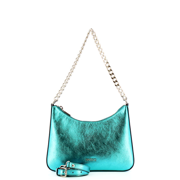 Iuntoo - borsa a spalla media eleganza metallic acqua - 168073  | Italystation.com - Shop Now at italystation.com