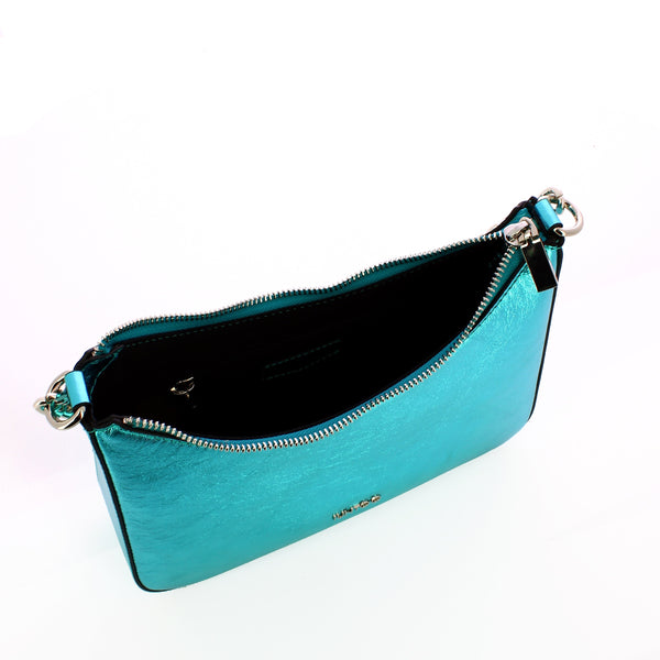 Iuntoo - borsa a spalla media eleganza metallic acqua - 168073  | Italystation.com - Shop Now at italystation.com