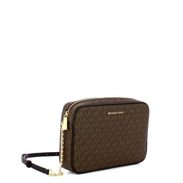Michael Kors Michael kors - jet set brown black logoed camera bag - 32 | Italystation.com - Shop Now at italystation.com