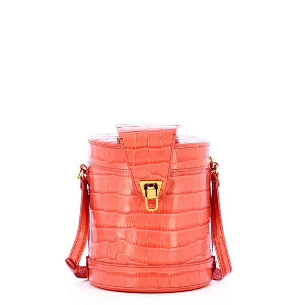 Coccinelle - secchiello orchestra shiny croco geranium - l2 | Italystation.com - Shop Now at italystation.com