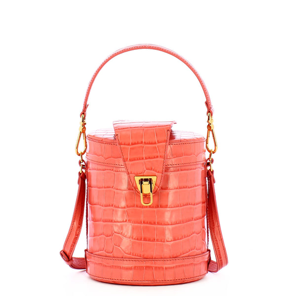 Coccinelle - secchiello orchestra shiny croco geranium - l2 | Italystation.com - Shop Now at italystation.com