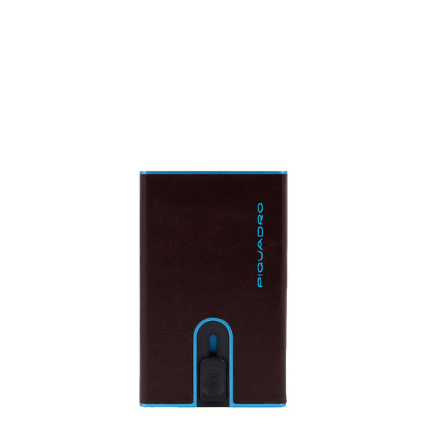 Piquadro - porta carte di credito con sliding system rfid blu | Italystation.com - Shop Now at italystation.com