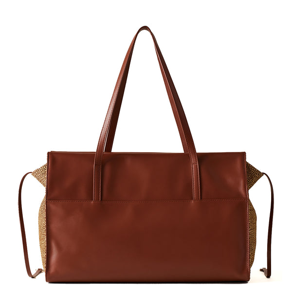 Borbonese - borsa a spalla livre large cuoio op naturale - 9 | Italystation.com - Shop Now at italystation.com