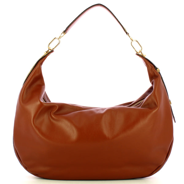 Borbonese - hobo bag oyster large cuoio op naturale - 923739 | Italystation.com - Shop Now at italystation.com