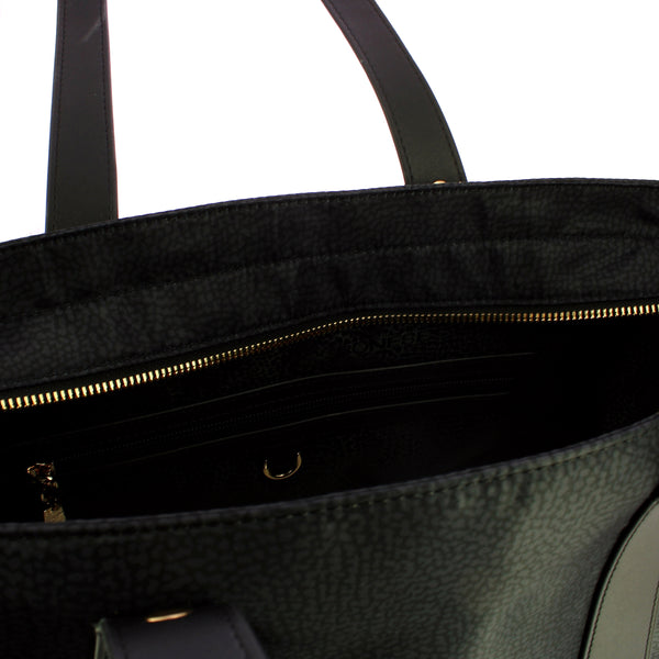 Borbonese - Shopping Bag Medium Road Dark Black - 924888AH1 - DARK/BLACK