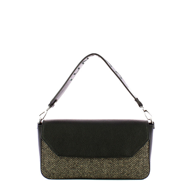 Iuntoo - sottospalla grande spiga essenziale nero spigato grigi | Italystation.com - Shop Now at italystation.com