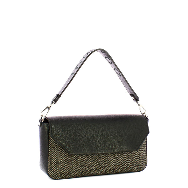 Iuntoo - sottospalla grande spiga essenziale nero spigato grigi | Italystation.com - Shop Now at italystation.com