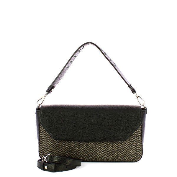 Iuntoo - sottospalla grande spiga essenziale nero spigato grigi | Italystation.com - Shop Now at italystation.com