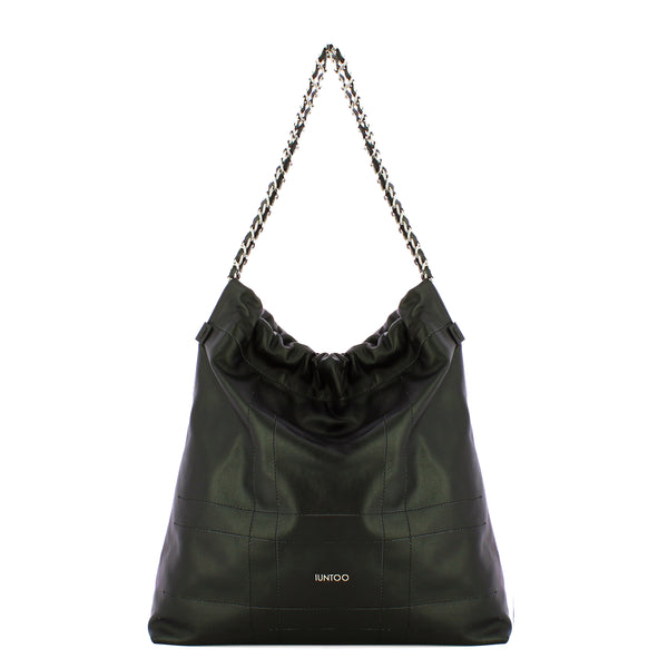 Iuntoo - magnetica nero large shoulder bag - 114001 - nero | Italystation.com - Shop Now at italystation.com