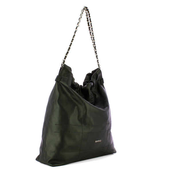 Iuntoo - magnetica nero large shoulder bag - 114001 - nero | Italystation.com - Shop Now at italystation.com