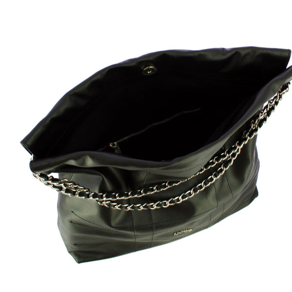 Iuntoo - magnetica nero large shoulder bag - 114001 - nero | Italystation.com - Shop Now at italystation.com