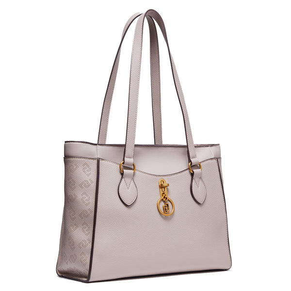Liu Jo Liu jo - shopper ecosostenibile con charm taupe - af3032e0031 - | Italystation.com - Shop Now at italystation.com