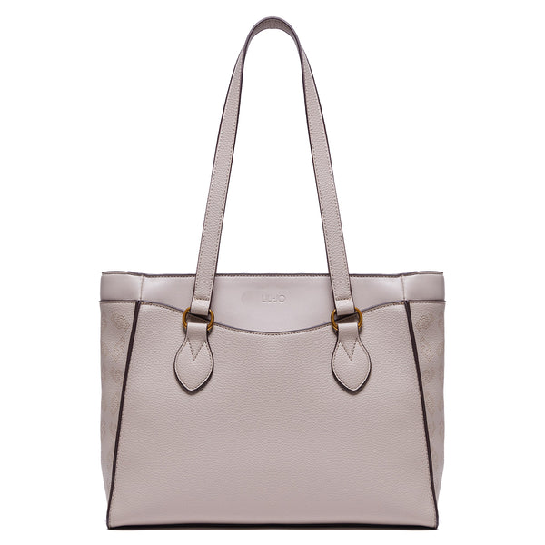 Liu Jo Liu jo - shopper ecosostenibile con charm taupe - af3032e0031 - | Italystation.com - Shop Now at italystation.com
