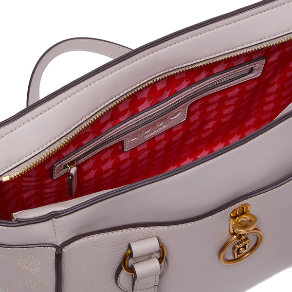 Liu Jo Liu jo - shopper ecosostenibile con charm taupe - af3032e0031 - | Italystation.com - Shop Now at italystation.com