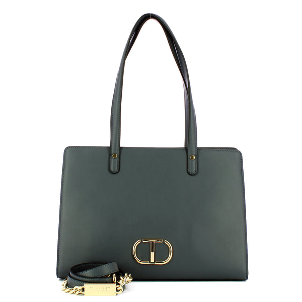 Twin Set - Borsa a spalla con Oval T Blue Grey 232TB7070 | Italystation.com Shop Now at italystation.com