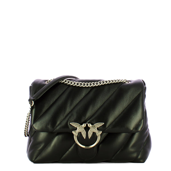 Pinko - borsa a tracolla large love puff nero old silver - 10003 | Italystation.com - Shop Now at italystation.com
