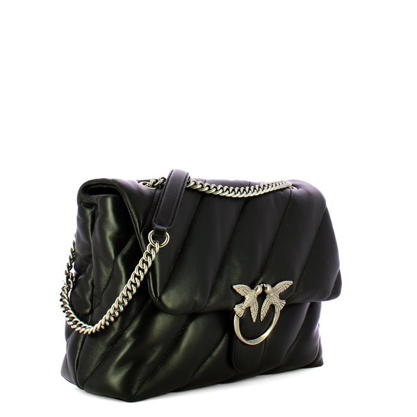 Pinko - borsa a tracolla large love puff nero old silver - 10003 | Italystation.com - Shop Now at italystation.com