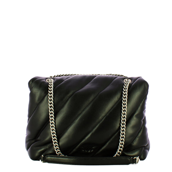 Pinko - borsa a tracolla large love puff nero old silver - 10003 | Italystation.com - Shop Now at italystation.com
