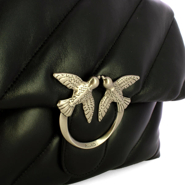 Pinko - borsa a tracolla large love puff nero old silver - 10003 | Italystation.com - Shop Now at italystation.com