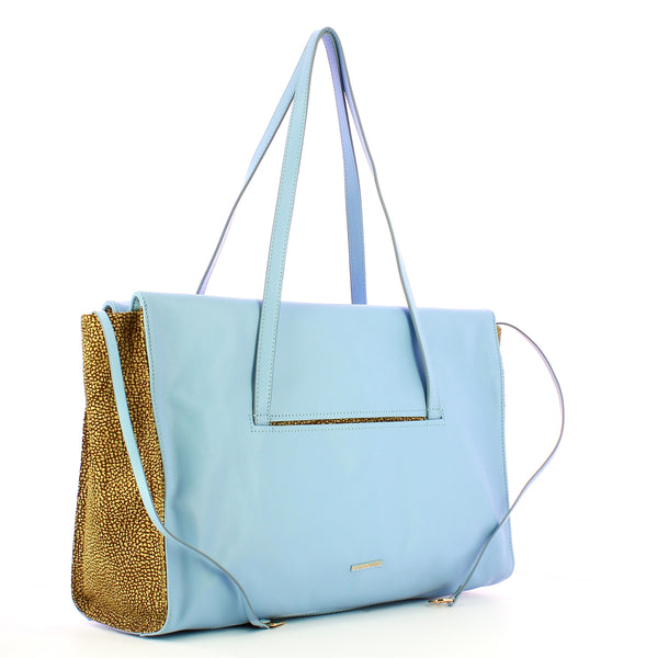 Borbonese - shopper livre large topazio op naturale - 923351 | Italystation.com - Shop Now at italystation.com