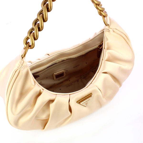 Guess - tori ivory satin shoulder bag - hweb6856120 - ivory | Italystation.com - Shop Now at italystation.com