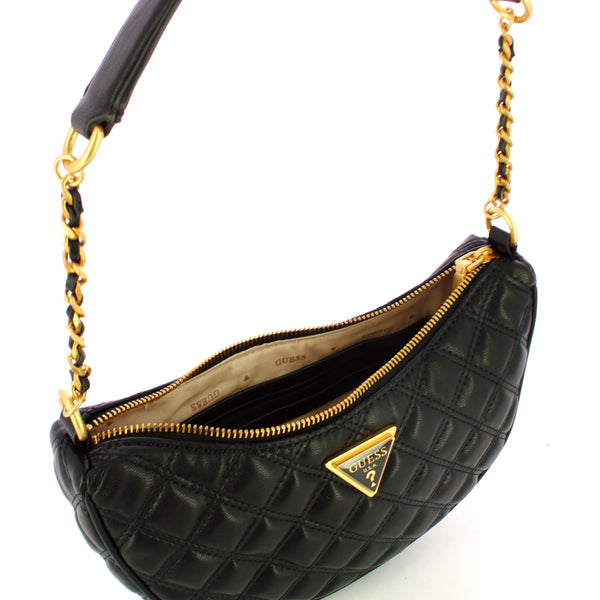 Guess - giully quilted black shoulder bag - hwqa8748120 - black | Italystation.com - Shop Now at italystation.com