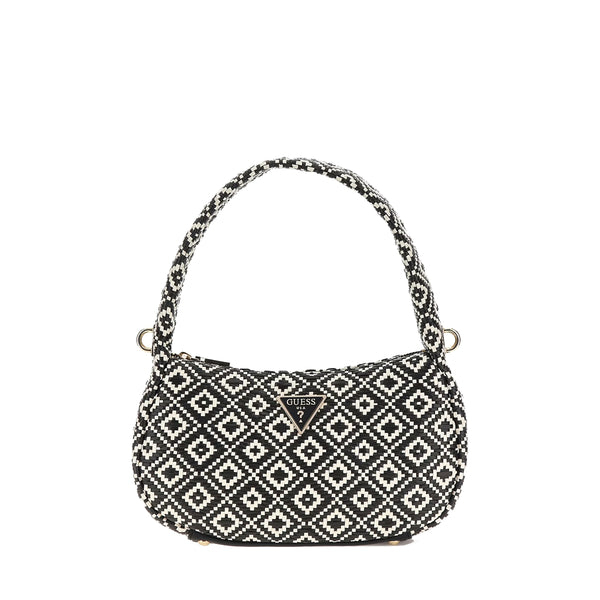 Guess - rianee black raffia shoulder bag - hwwr9228020 - black | Italystation.com - Shop Now at italystation.com