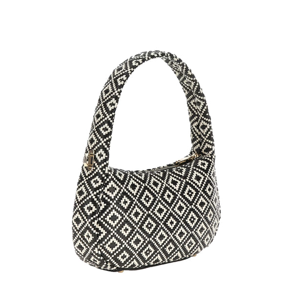 Guess - rianee black raffia shoulder bag - hwwr9228020 - black | Italystation.com - Shop Now at italystation.com