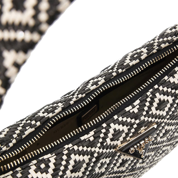 Guess - rianee black raffia shoulder bag - hwwr9228020 - black | Italystation.com - Shop Now at italystation.com